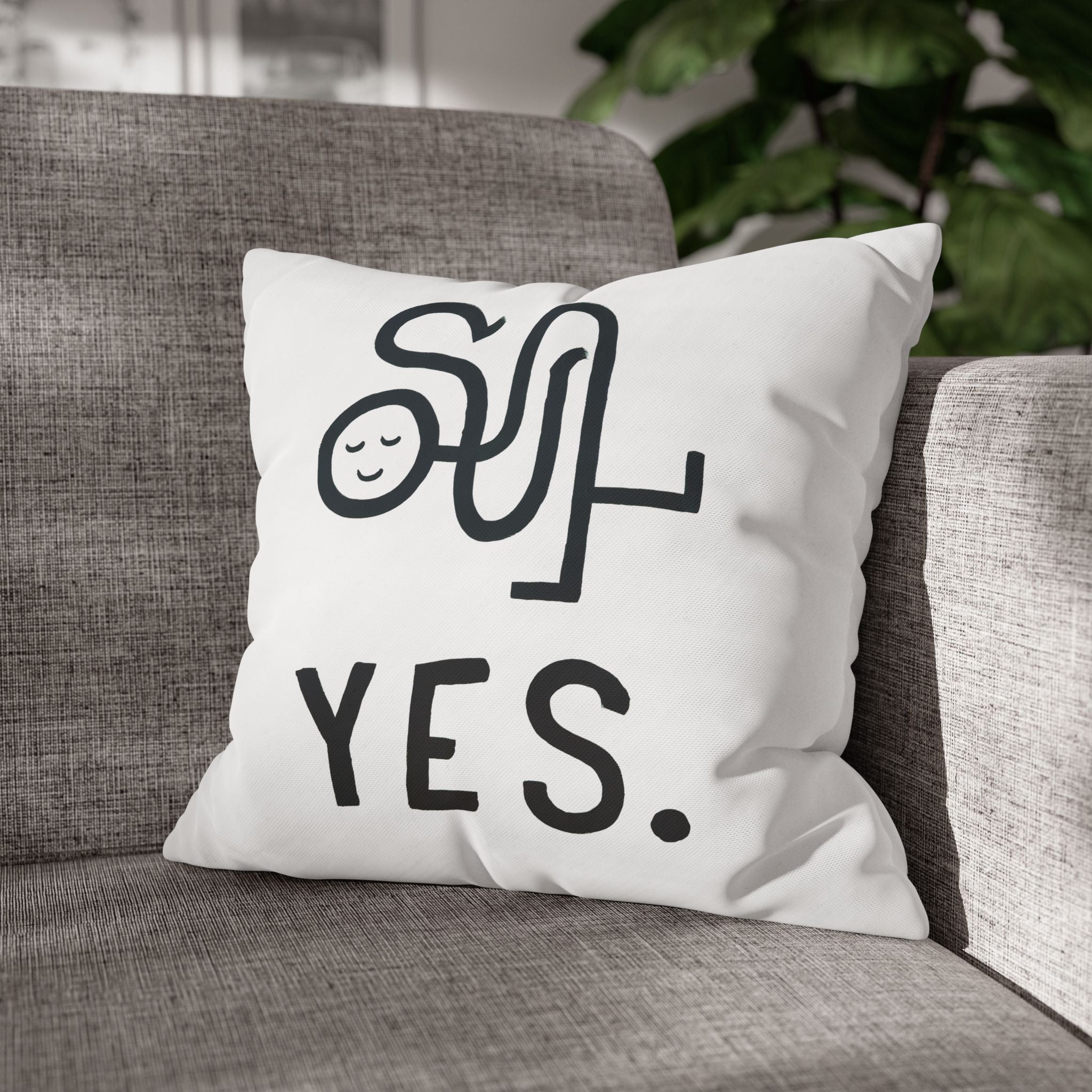 Yes + No Pillow Case
