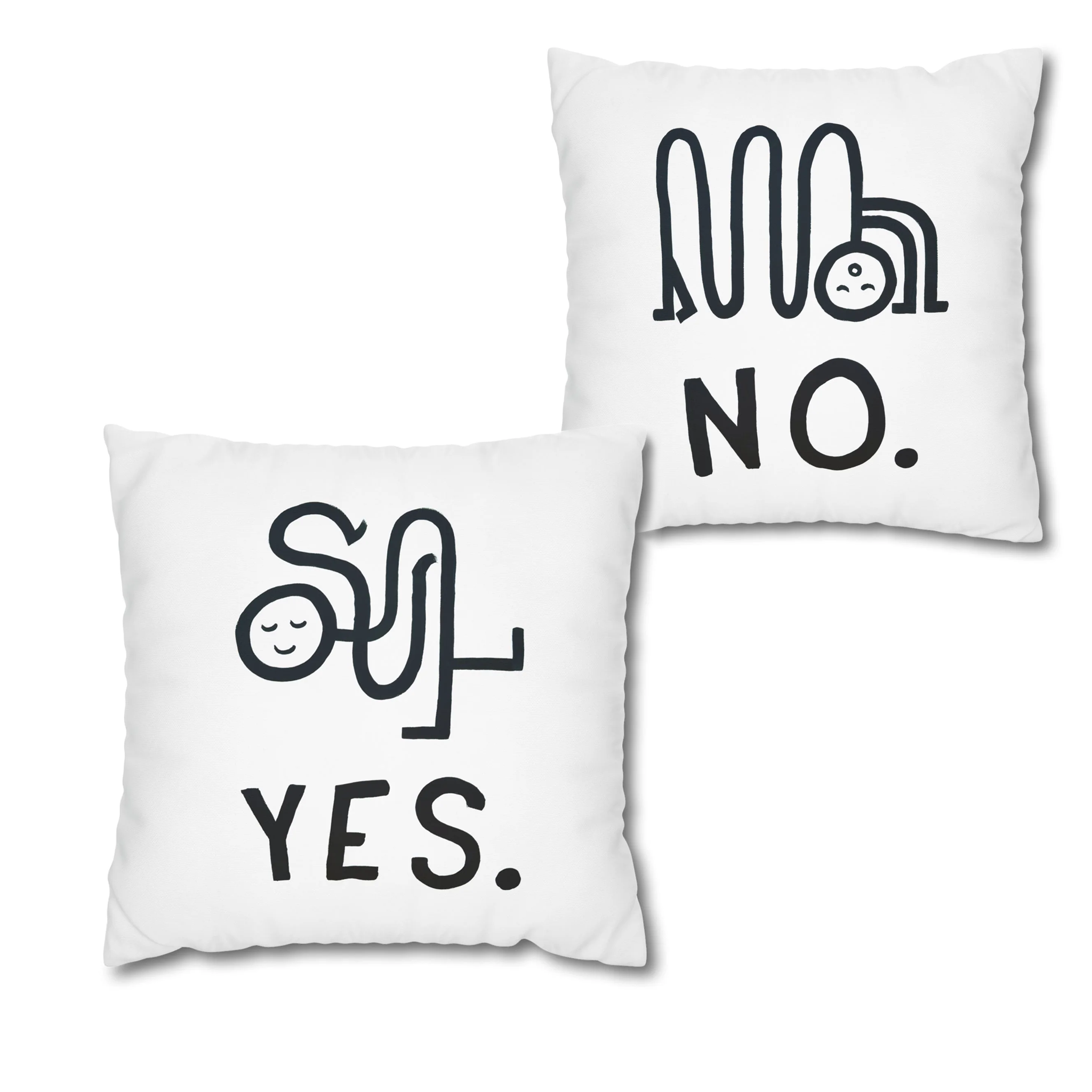 Yes + No Pillow Case