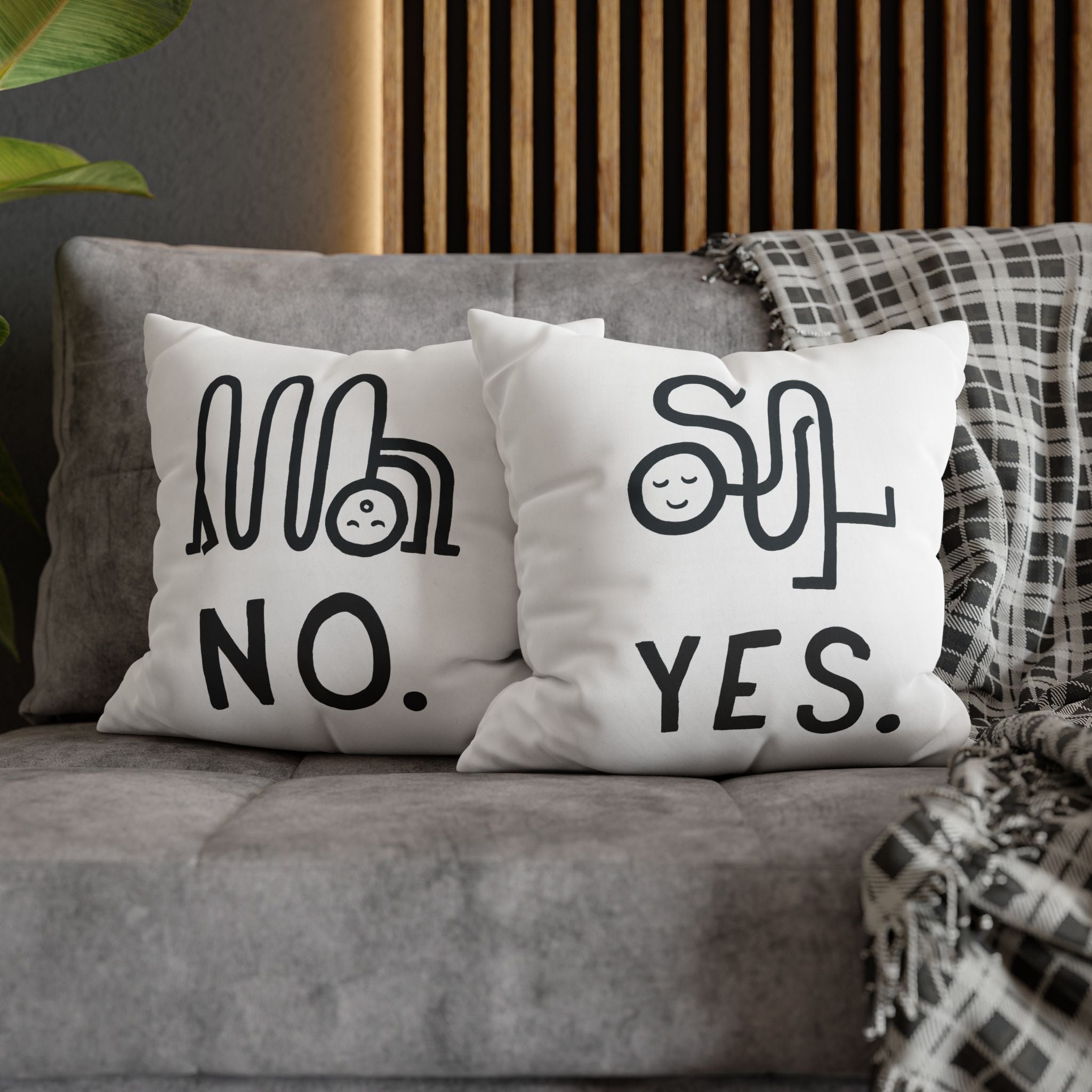Yes + No Pillow Case