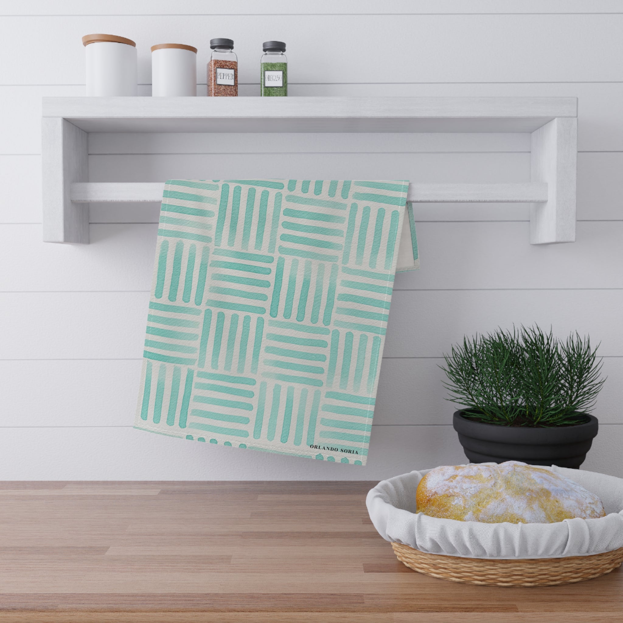Weave Tea Towel, Frost