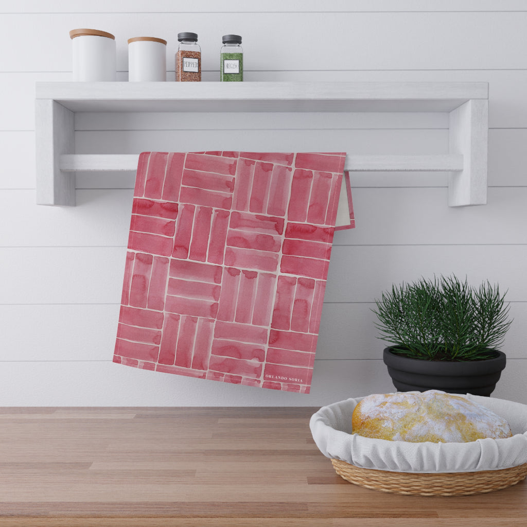 Weave Tea Towel, Berry