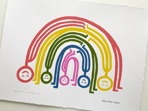 Rainbow People Silkscreened Print